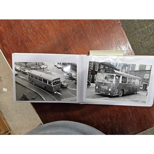 576 - Small Transport Postcard Album Full of  36 Postcard Sized Photos of Buses. Mainly York Area in the 6... 