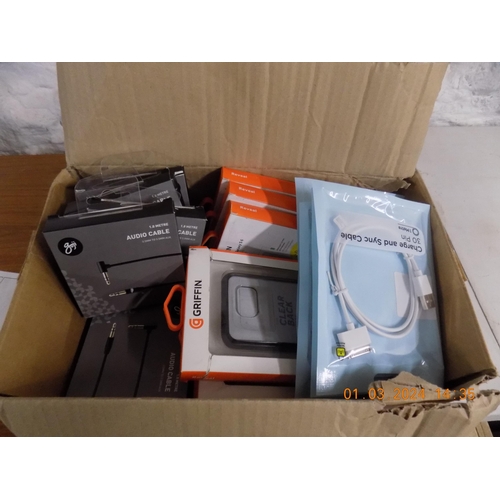 11 - Box of Various New Mobile Cases and Cables