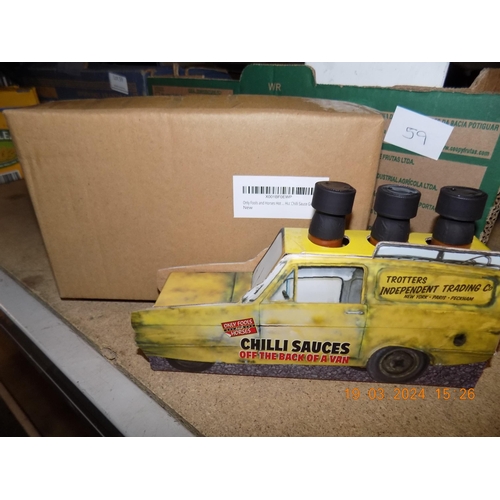 63 - 2 New Only Fools and Horses Chilli Sauce Van's B.B.E Nov 23