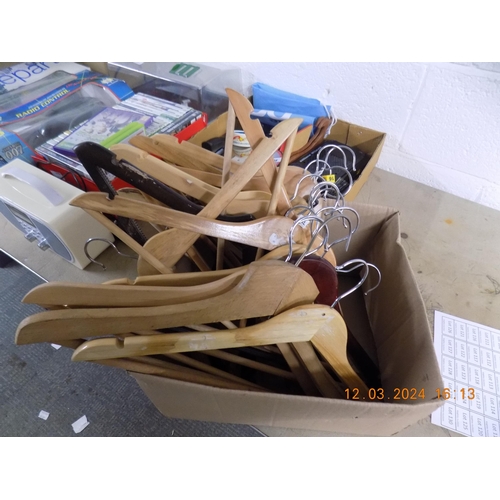 243 - Box of Wooden Coat Hangers