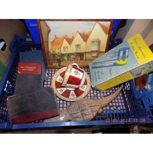 284 - Tray of Bible/ Prayer Books and Other collectables