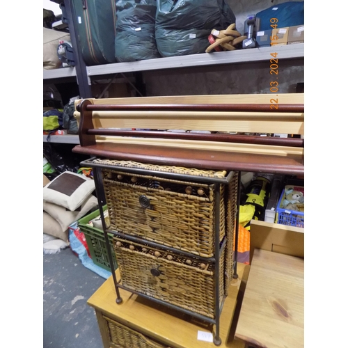 545 - Wicker Storage Drawers and 2 Towel Rails