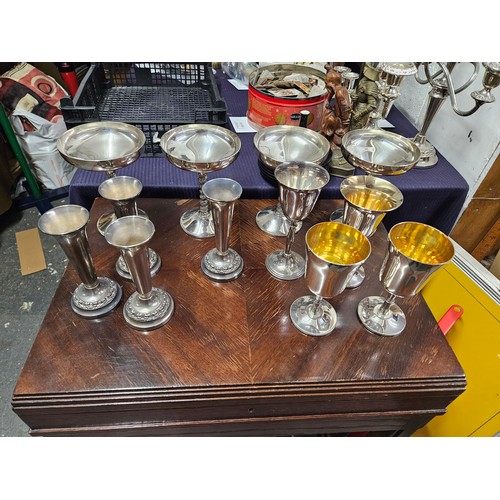 591 - Selection of Silver Plated Goblets and Vases