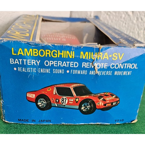 22 - Lamborghini Miura - SV Tinplate Remote Controlled Racing Car 7710 Made in Japan