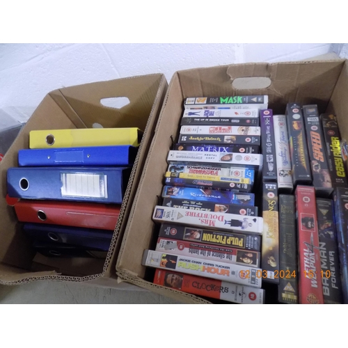 84 - Box of VHS and Binders