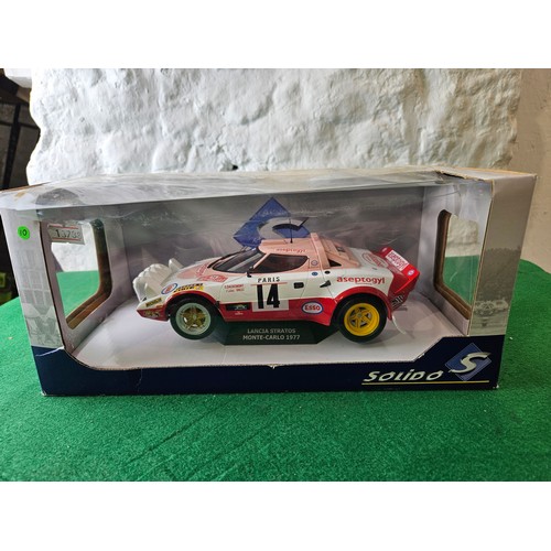 176 - Solido 1/18 Scale Die Cast Lancia Stratos Monte Carlo 1977 #14 S1800805