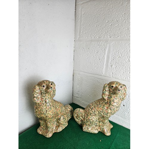 583 - Pair of Vintage Patchwork Fire Side Dogs