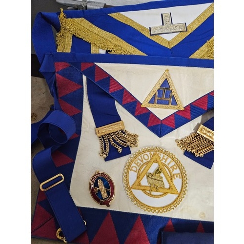 594 - Selection of Masonic Items inc Aprons and Jewels