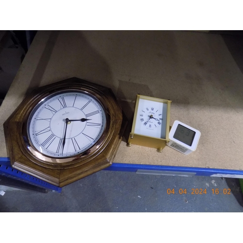 262 - Wall Clock Carriage Clock and 1 Other w/o