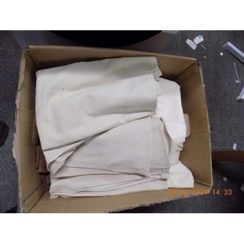 190 - Box of Beige Table Clothes