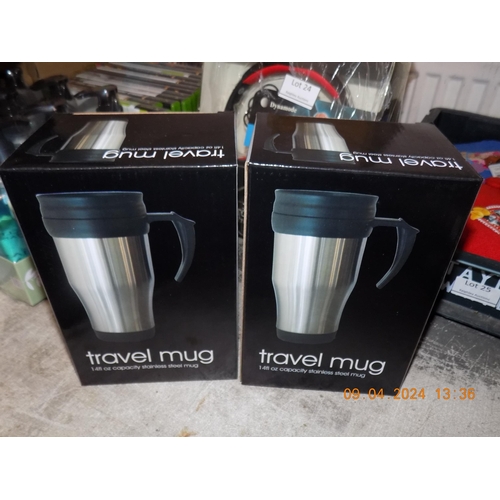 27 - 2 New Boxed Travel Mugs