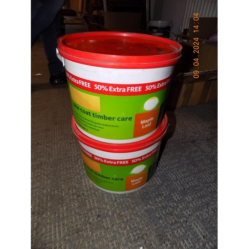 42 - 2 Tubs of 7.5l Timber Care Paint Maple Leaf