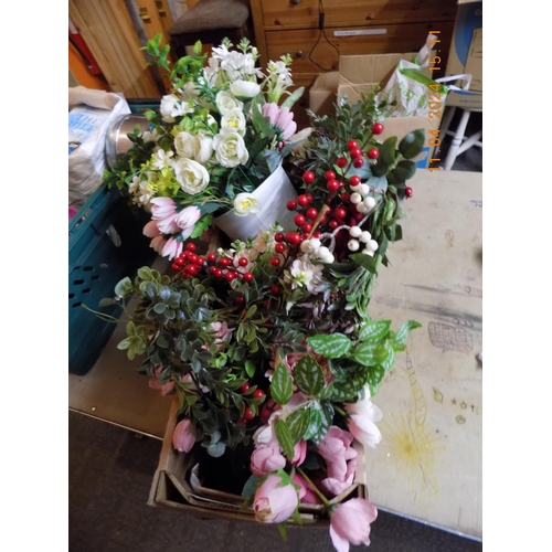 240 - Box of Artificial Flowers