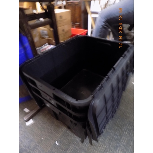 396 - 3 x 55l Lidded Tuff Crates