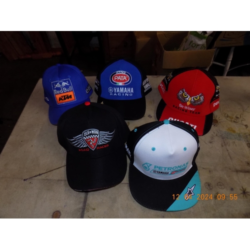 289 - 5 Authentic Motorcycle Caps