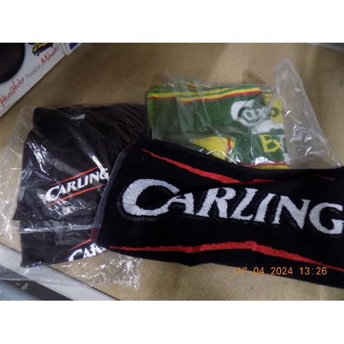 160 - 2 Carling T-Shirt and Beer Mats. Inc Carlsberg