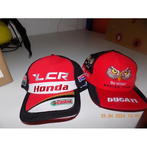 238 - 5 New Official Merchandise Racing Hats, 3 Ducati and 2 Honda LCR