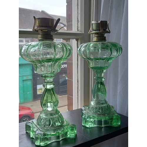 577 - Pair of Mid Century Glass Lamps