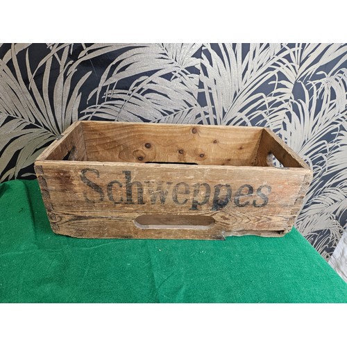 26 - Vintage Schweppes Wooden Crate 18.5 x 9 inches