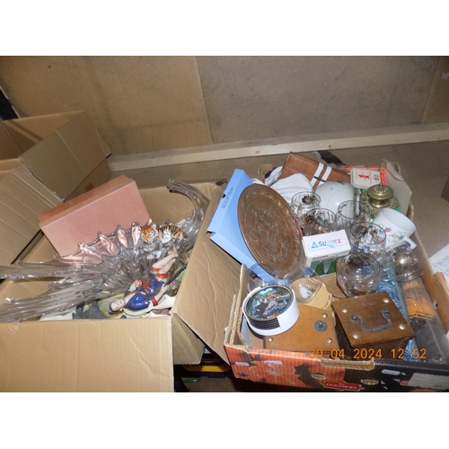 44 - 2 Boxes of Mixed Collectable Pottery and Glassware etc