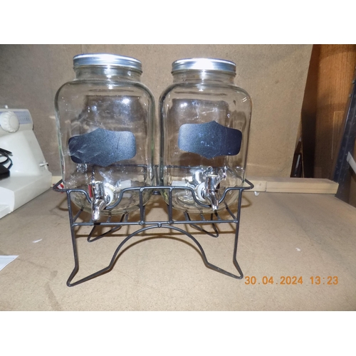 49 - Double Drinks Dispenser on Stand