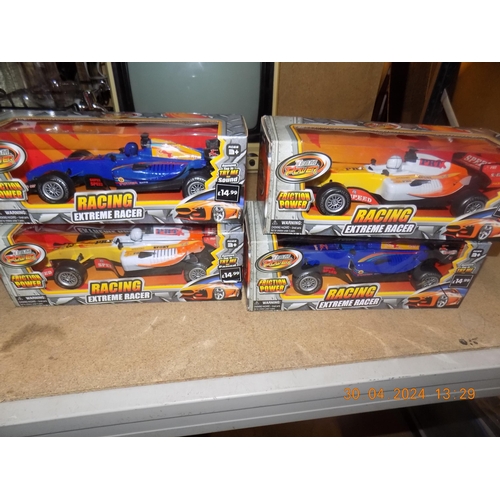 51 - 4 New Racing Extreme Friction Powered Racers