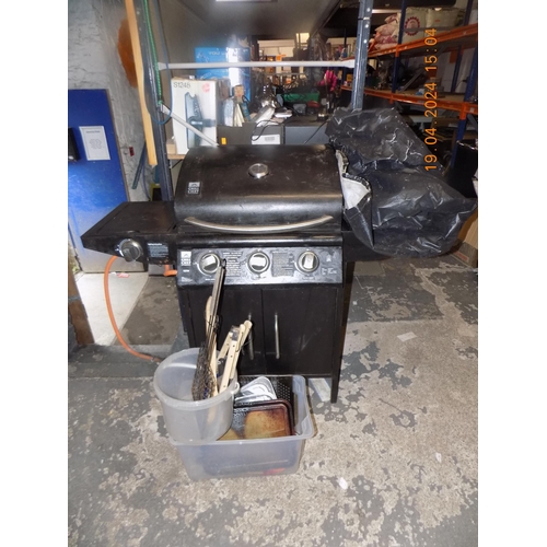 245 - Gas Grill Chef with Cover and Other BBQ Items