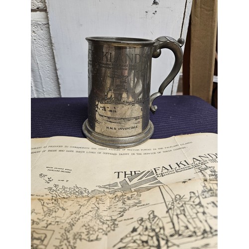 567 - Falklands War Tankard with C.O.A