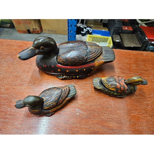 604 - 3 Wooden Duck Trinkets