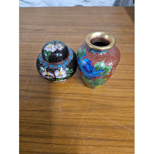 603 - 2 Small Cloisonne Vases