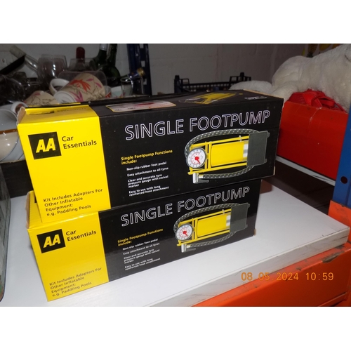 152 - 4 New AA Car Essential Single Footpumps