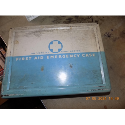 59 - Vintage First Aid Tin with Green Glass Eye Wash