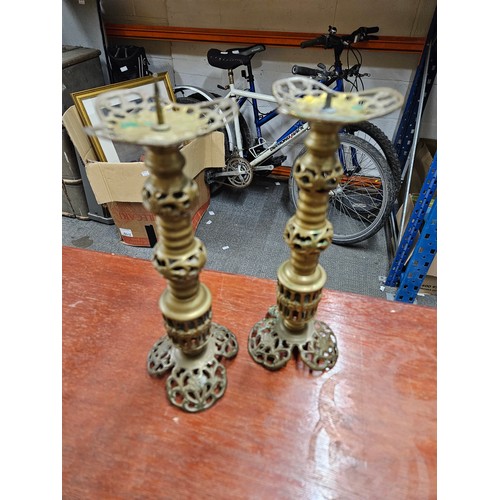 589 - 2 Brass Candlesticks