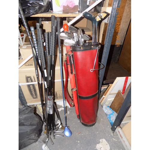 164 - Large Selection of Golf Clubs and Golf Bag