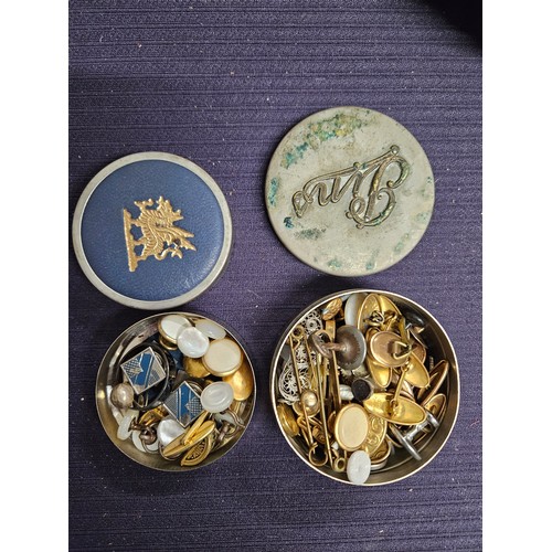 587 - 2 Tins of Cufflinks etc