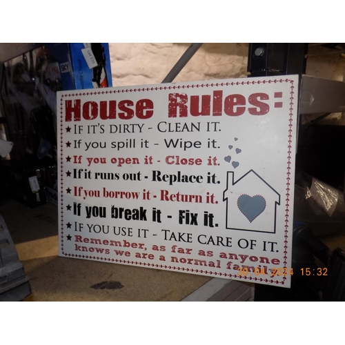 5 - House Rules Plaque