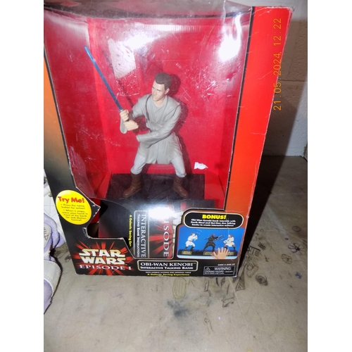 38 - Boxed Star Wars Episode I Obi-Wan Kenobi Interactive Talking Bank a/f