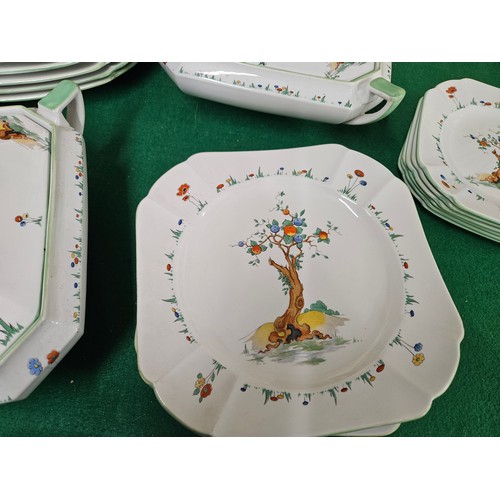 384 - Shelley 1929 Crabtree Dinner Service inc 2 Tureens