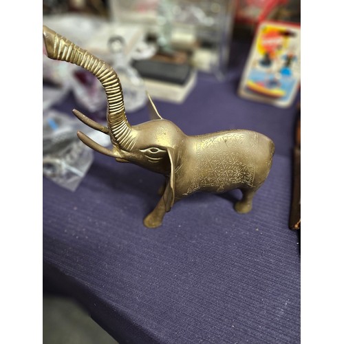 696 - Heavy Brass Elephant