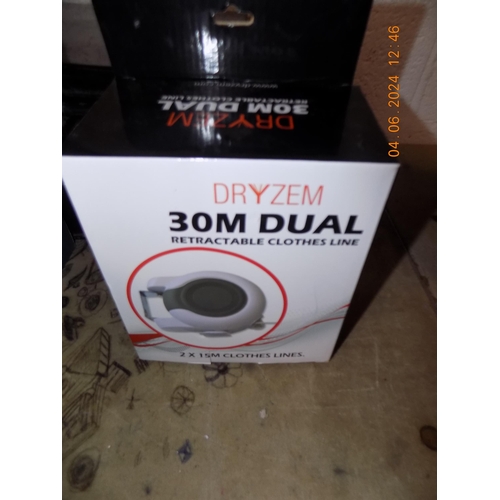 42 - Boxed Dryzem 30m Dual Retractable Clothes Line