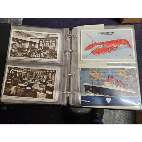 613 - Small Modern Postcard Album Full of 100 Vintage & Modern Postcards all UK Topographical many posted