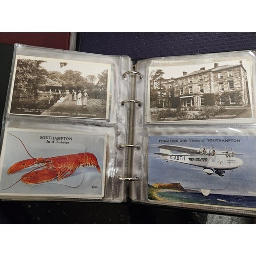 615 - Small Modern Postcard Album Full of 100 Vintage & Modern Postcards all UK Topographical, many posted