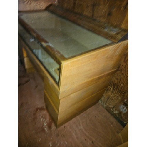 578 - Glass and Brass Topped Large Display Unit