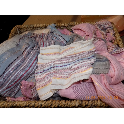 19 - Wicker Basket of Scarves