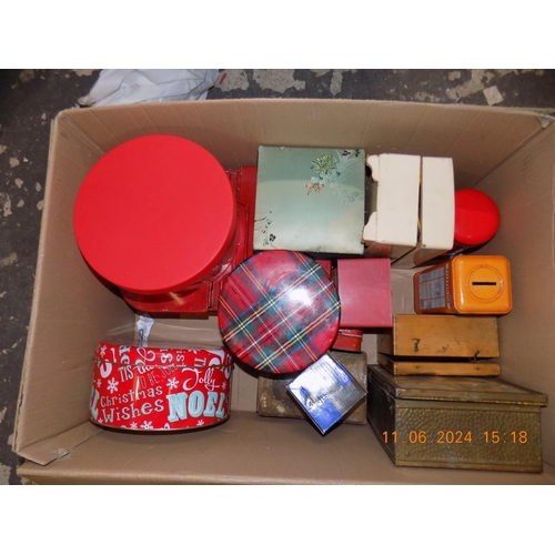 124 - Box of Collectable Tins and Jewellery Boxes