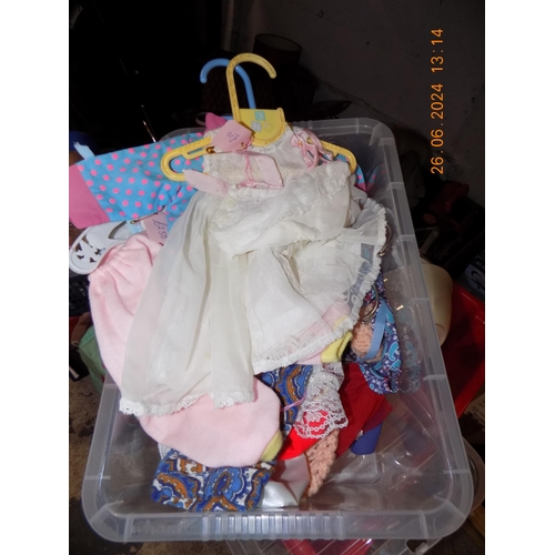 346 - Box of Vintage Dolls Clothing