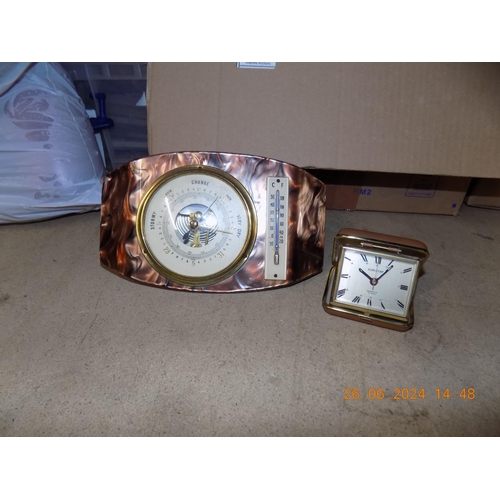 432 - Vintage Wall Barometer and Clock