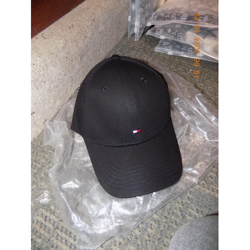 84 - New Tommy Hilfiger Men's Black Flag Cap