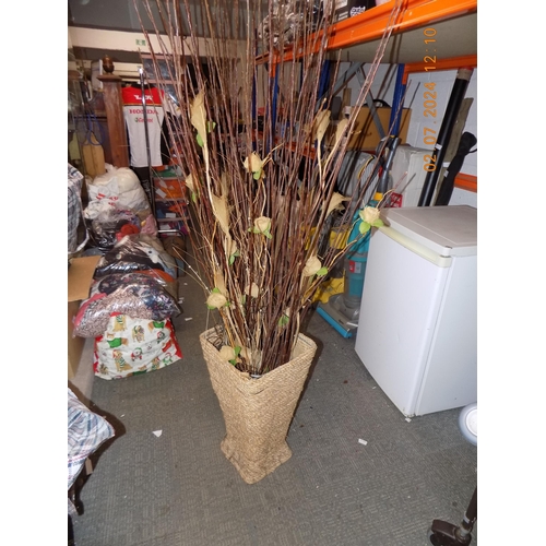 129 - Large Wicker Vase and Plant