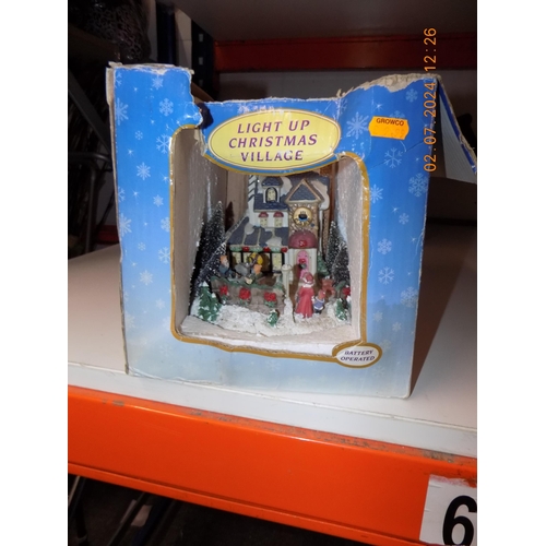 144 - Battery Operated Light Up Christmas Scene